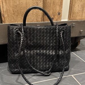 Quince Black Woven Tote Bag